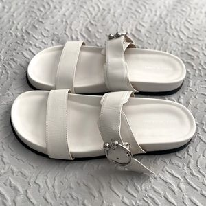 Stuart Weitzman Chunky Slides (white) - Brand New